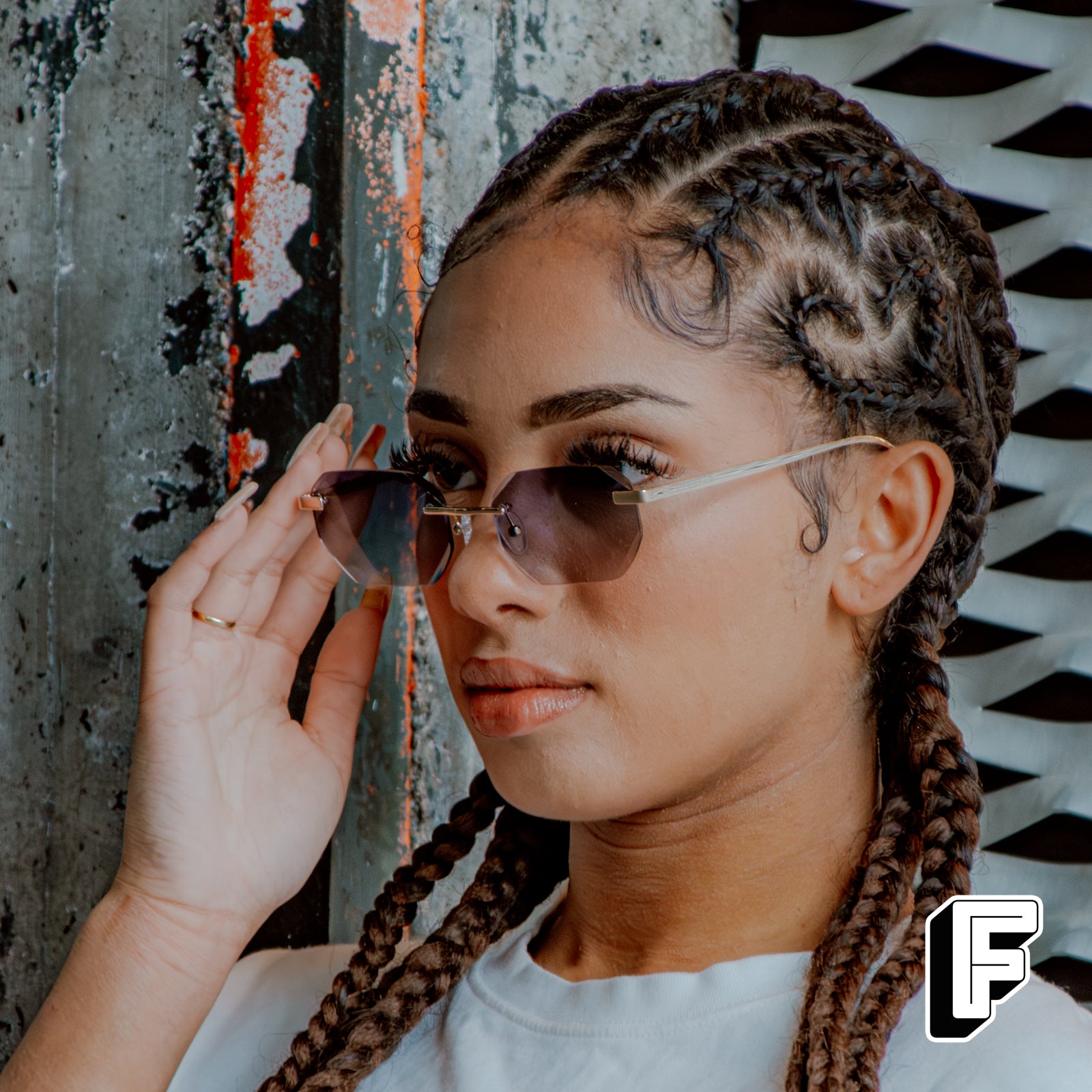 Randloze Bril Op Sterkte Dames Grijs Glas Transparant Doorzichtig Brysa Farrier Blanche