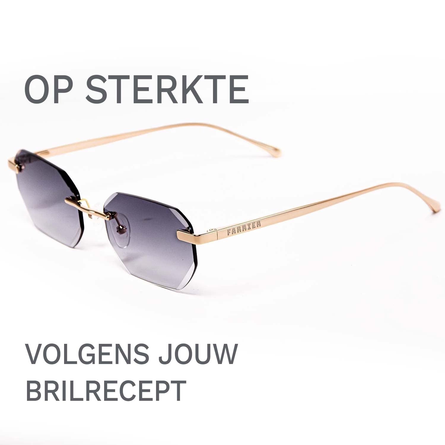 Randloze Bril Op Sterkte Grijs Transparant Doorzichtig Brysa Farrier Blanche