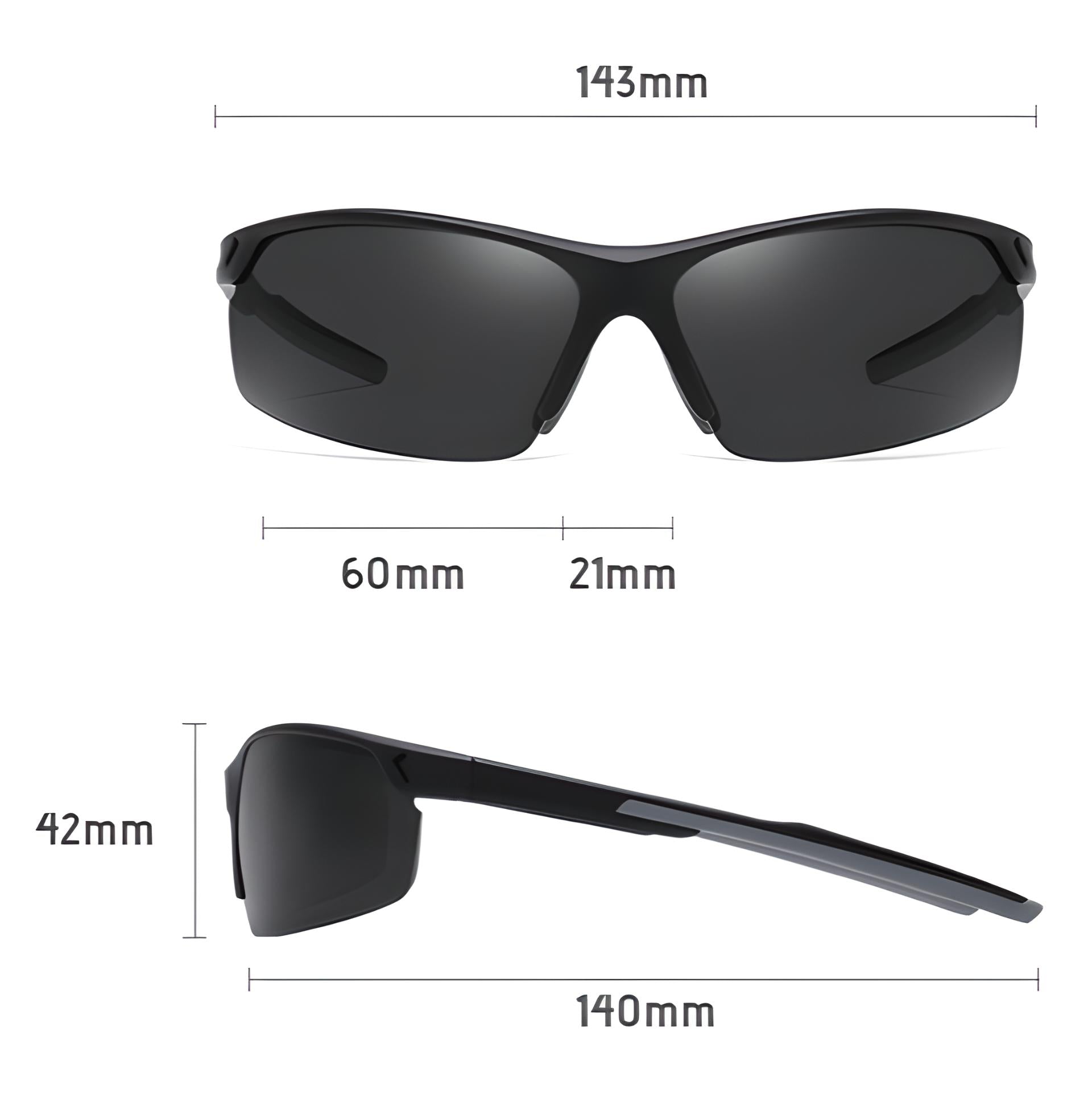 BLAYZE RED | Fahrradbrille | Sportbrillen | Polarisiert | Für Männer und Frauen | Fahrrad-Sonnenbrille Schwarz | Winddicht